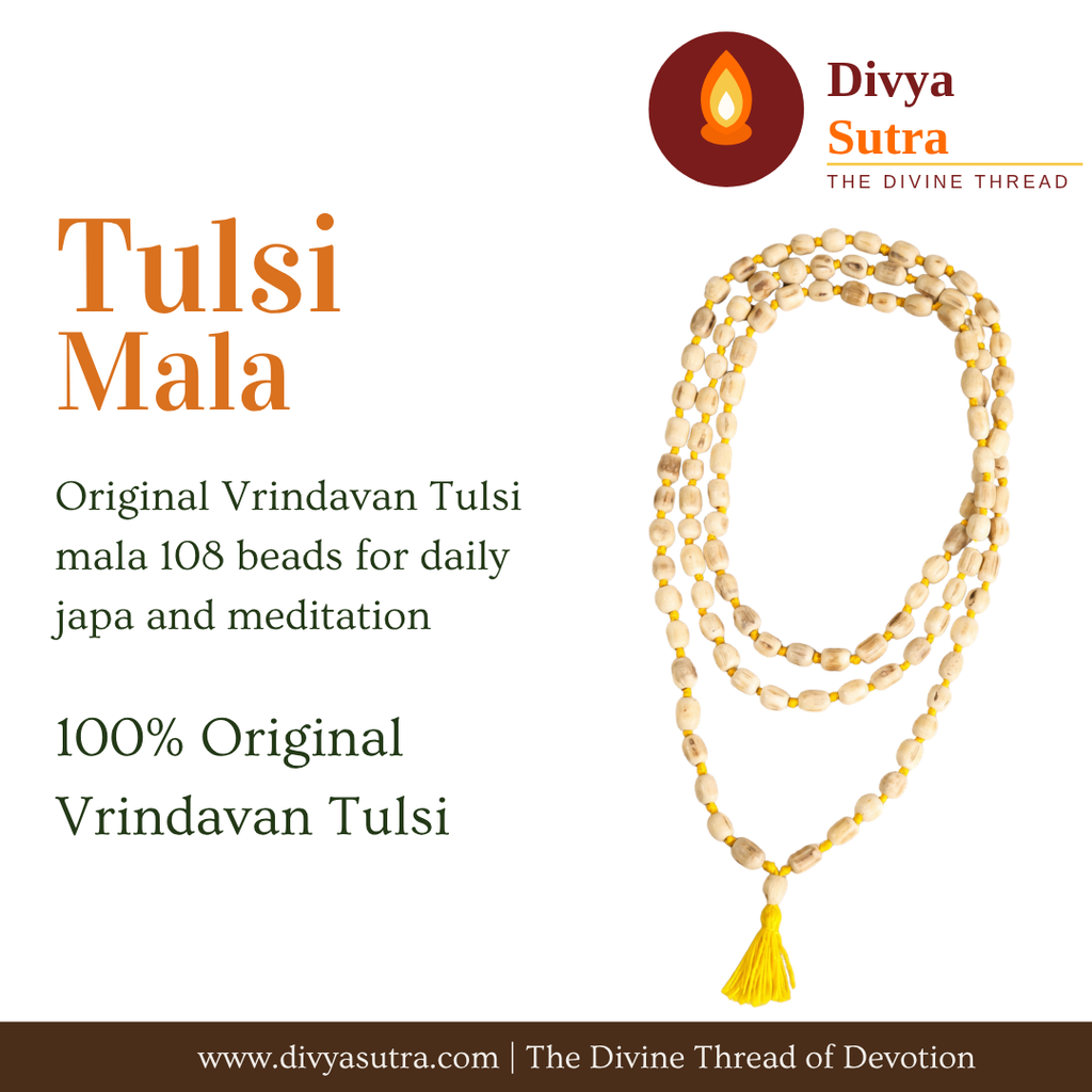 Original Tulsi Mala — Single Layer | 108 Beads | Vrindavan Tulsi | For Daily Jaap & Meditation