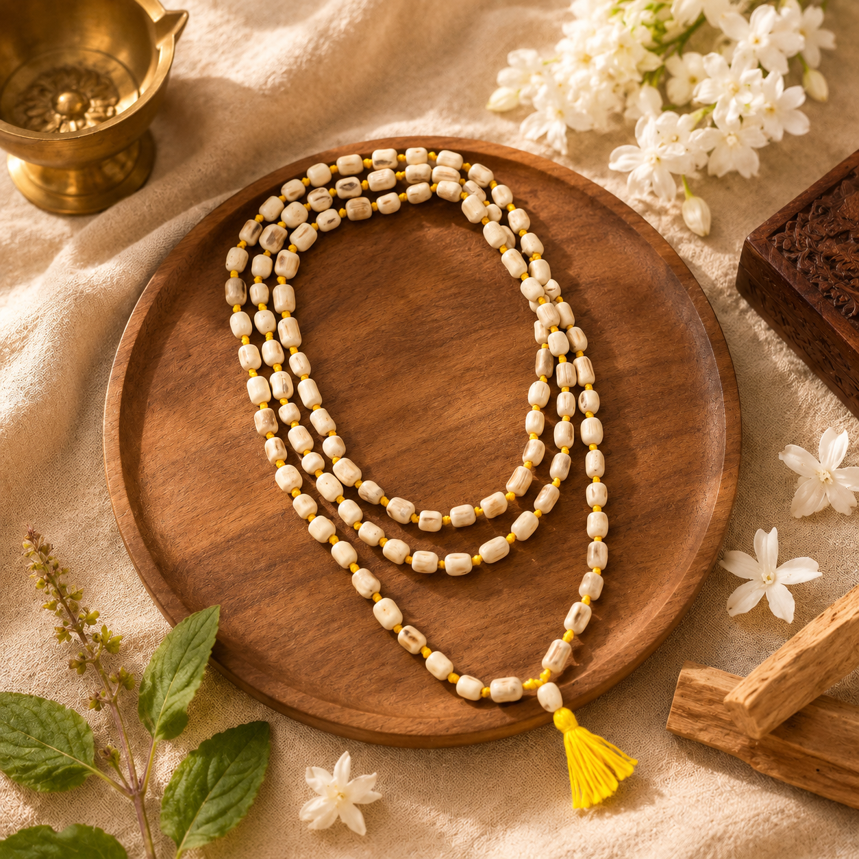 Original Tulsi Mala — Single Layer | 108 Beads | Vrindavan Tulsi | For Daily Jaap & Meditation